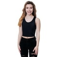 thumbnail image 1 of Underworks Womens Firm Compression Racerback Crop Top Chest Binder and Minimizer - Black - Large, 1 of 4