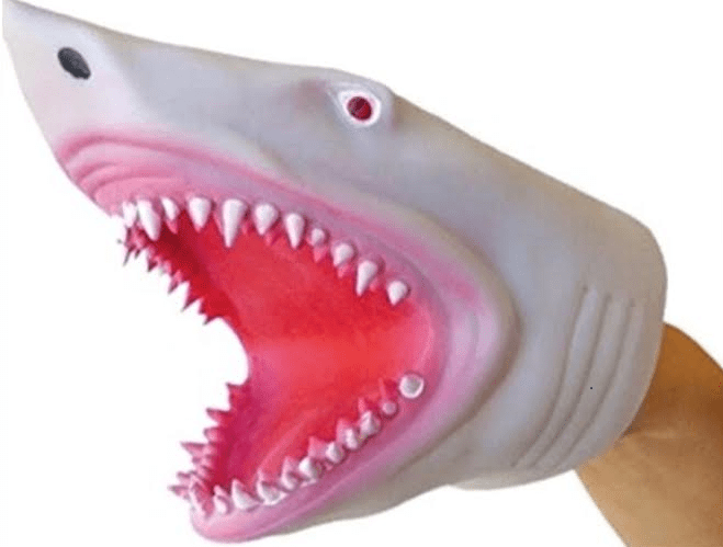 rubber shark hand puppet