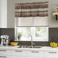 thumbnail image 4 of Brown Beige Wooden Curtain Valances for Windows, Kitchen Valance Window Treatments Panel 2 Pack, Vintage Farmhouse Retro Art Rod Pocket Short Curtains for Bathroom Bedroom 54 x 18 Inch, 4 of 8