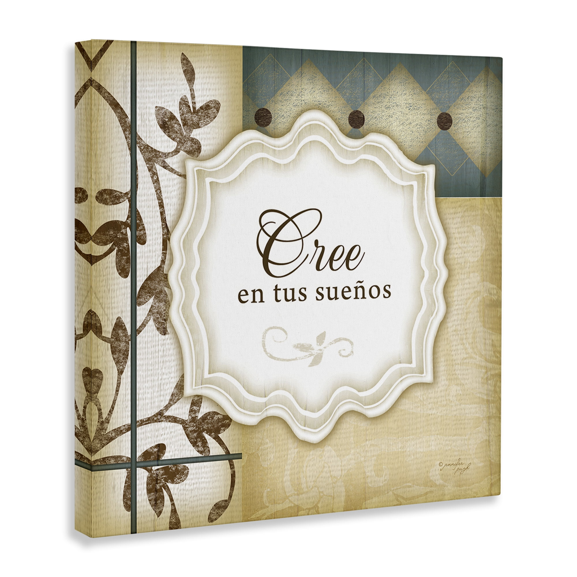 Stupell Industries Cree en tus Sueños Inspirational Quotes & Sayings Painting Wrapped Canvas Art Print Wall Art, 30 x 30