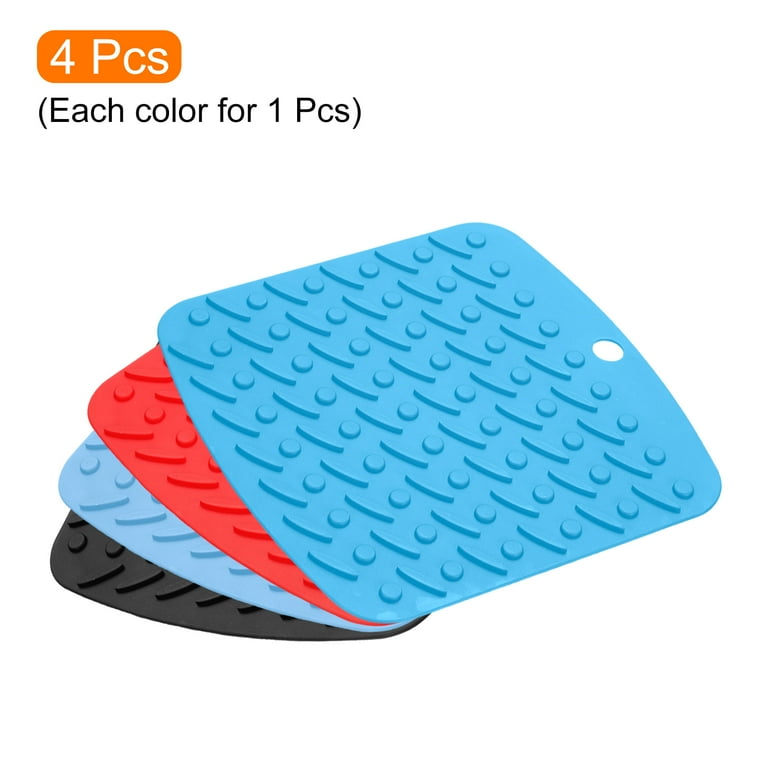 Uxcell 2-Pack Silicone Trivet Mats - 9-Inch Round Heat Resistant Hot Pot Holders For Countertops