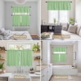 thumbnail image 6 of Light Sage Green Kitchen Curtains Sets for Windows 36 Inch Length, Solid Color Farmhouse Green Rod Pocket Window Treatments Tier Curtains and Valances Set for Bedroom/Bathroom, 6 of 8