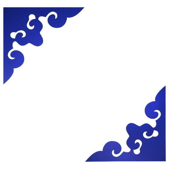 Uxcell 2 Pcs Hollow Mirror Wall Stickers, Acrylic Corner Decorative Pattern Decals Self Adhesive Mirror Stickers for Bathroom Living Room Bedroom Ceiling Office (Dark Blue, 7.9x7.9")