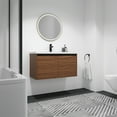 thumbnail image 5 of Floating Bathroom Vanity With Ceramics Countertop Sink, Wall Mounted 2 Doors Bathroom Storage Cabinet Set, Enclosed Storage Space, Hanging Bath Cabinet, 5 of 8