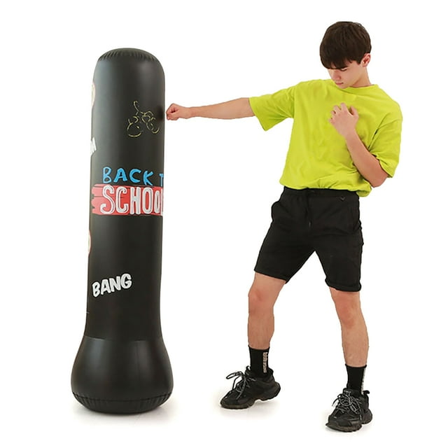 Sac de Frappe Gonflable Lettre Sac de Boxe Debout Jouet Gonflable pour Enfants Adultes