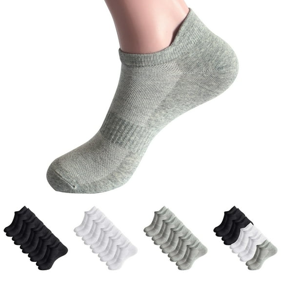 Five Pair Mesh Sports Socks for Men Breathable Thin Cotton Solid Color Low Cut