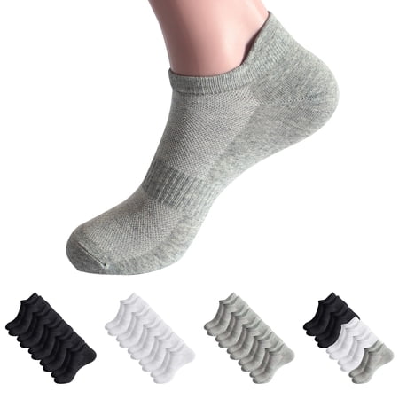 Five Pair Mesh Sports Socks for Men Breathable Thin Cotton Solid Color Low Cut