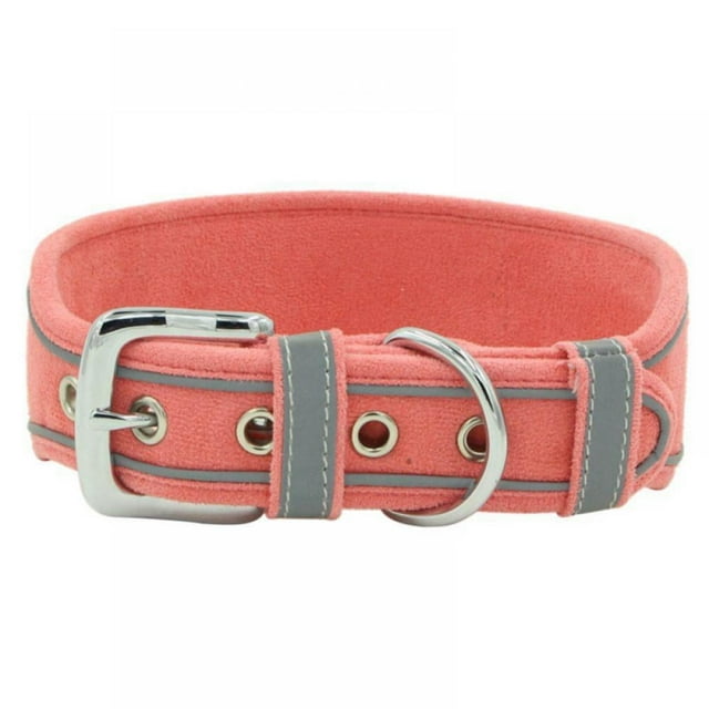 Reflective Dog Collar 5 Colors Soft Polyester Wear-resistant Pet Collar Adjustable for Small Medium Large Dogs 3 Sizes