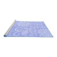 thumbnail image 2 of Ahgly Company Machine Washable Indoor Square Solid Blue Modern Area Rugs, 4' Square, 2 of 4