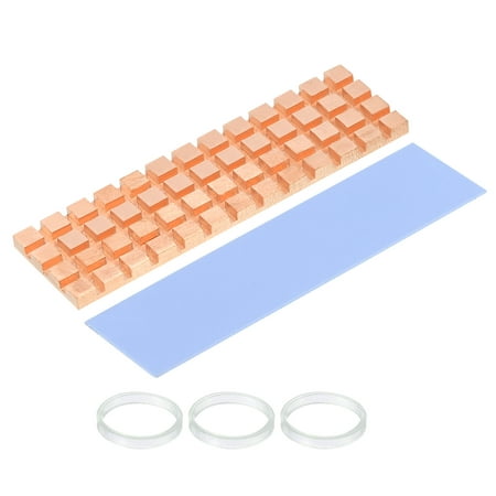 

Uxcell Copper Heatsink 70x20x3mm W Thermal Pad Rubber Ring for M.2 SSD Memory 1 Set