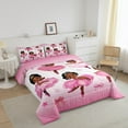 thumbnail image 3 of Erosebridal Black Princess Comforter Sets King Size, Ballet Dancer Comforters & Duvets, Kawaii Pink Bow Decor, Lightweight 3pcs, 3 of 8