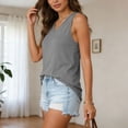 thumbnail image 4 of NIEWTR Lightweight Workout Tank Tops for Women - Athletic Running Sleeveless Shirts Racerback High Neck T-Shirt Womens Tank Summer Tank (S,A219-Light Gray), 4 of 6
