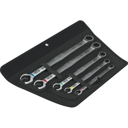 Wera Tools 6007 Joker Chromium Molybdenum Ring Ratchet Spanner Set, 5 Pieces