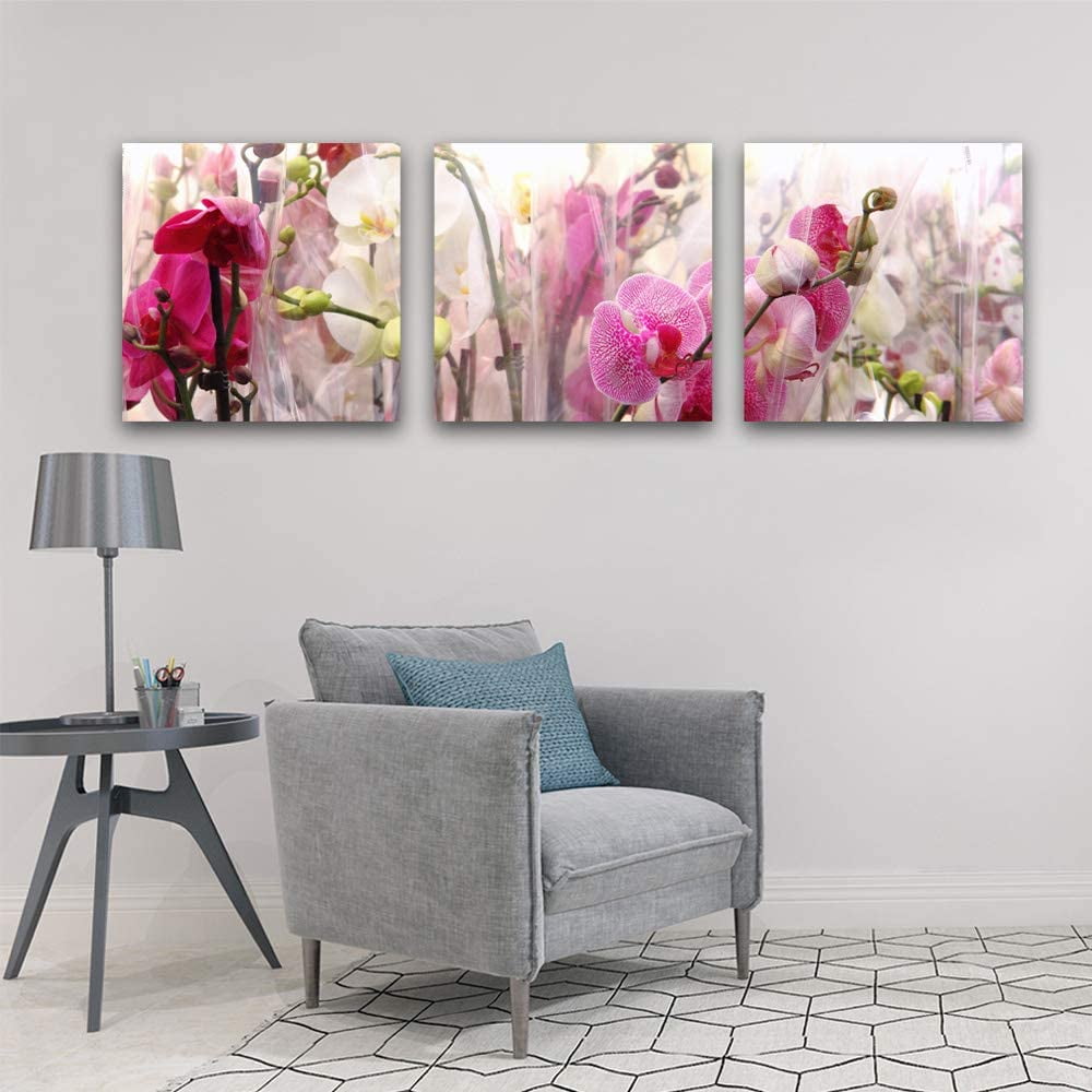 wall26 3 Panel Canvas Wall Art Elegant Flowers Pictures Home Wall