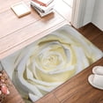 thumbnail image 5 of Balery White Rose Doormat, Durable Flannel Fabric, Waterproof Stain and Fade Resistant, Low Profile,Indoor Outdoor Door Mats, Easy Clean Patio Entrance Mat, 16x24in, 5 of 9