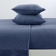 thumbnail image 3 of Great Bay Home Cotton T-Shirt Jersey Knit Flannel Sheet Set  (Twin XL, Navy), 3 of 6