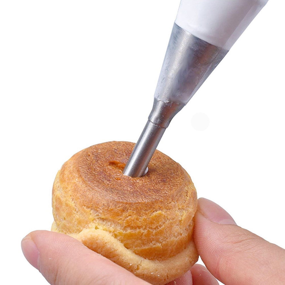 Great for Filling Donuts 4Pcs Stainless Steel Cream Injector,Cream Icing Piping Nozzle Tip Cupcakes and Other Pastries