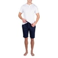 thumbnail image 4 of SLEEPHERO Mens Short Sleeve Pajama Set 2 Piece Mens Short Set Sleepwear PJs for Men White w/ Navy XL, 4 of 5