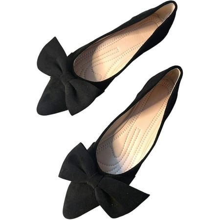 

Pfhytec LU Ballet Flats for Womens Shoes Pointy Toe Cozy Flat Shoes Suede Dressy Shoes Wear to Work Slip-ons Moccasins