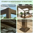 thumbnail image 4 of MELLCOM Gazebo 12x20 with Adjustable Galvanized Steel Roofs, All Aluminum Frame Permanent Pergola for Patio, Outdoor Freestanding Shelter, Dark Brown, 4 of 5