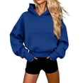 thumbnail image 2 of Neewe Women's Oversized Casual Pullover Long Sleeve Hem Drawstring Hoodies Dress With Kangaroo Pocket, 2 of 6