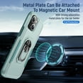 thumbnail image 4 of Nalacover Military Grade Heavy Duty Case for iPhone 14, Rugged Rotated Ring Holder Kickstand Bracket Cover with Magnetic Car Mount Soft TPU Shockproof Lens Protective Case, Green, 4 of 8