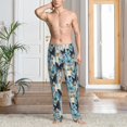 thumbnail image 5 of Uemuo Butterflys Pattern Men's Wide Leg Palazzo Lounge Pants with Pockets Light Weight Loose Comfy Casual Pajama Pants-Medium, 5 of 9