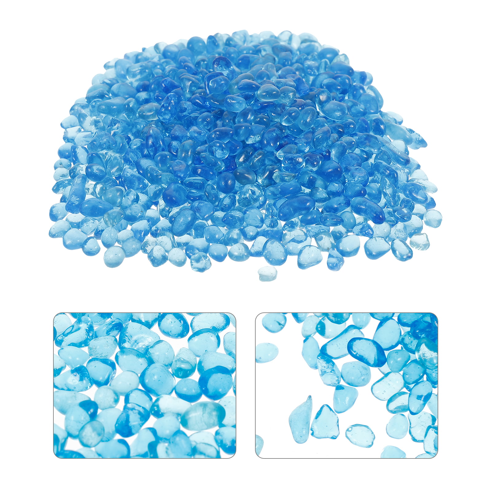 Blue Round Glass Pebbles Beads Stones For Fish Tank Aquariums 17 - 19mm  (450g)