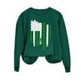 thumbnail image 3 of AherBiu Chandails de la Saint-Patrick pour Femmes Col Rond Manches Longues Imprimé Trèfle Décontracté Ample, 3 of 6