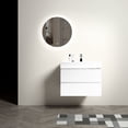 thumbnail image 2 of White Wall Mounted Vanity | Double Drawers for Ample Storage | Timeless Elegance for Your Bathroom, 2 of 6