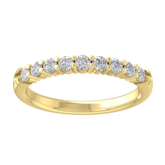 Araiya 10K Yellow Gold Diamond 9-Stone Band Ring (1/2 cttw, I-J Color, I2-I3 Clarity), Size 9.5