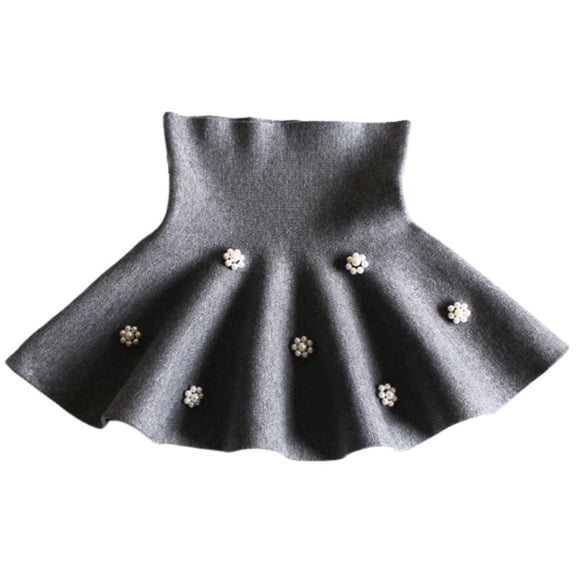 ZACPNCV Girls Metallic Skater Skort Kids High Waisted Shiny Dance Scooter Skirt Gray 12-13 Years