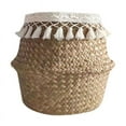 thumbnail image 2 of Tassel Macrame Woven Bamboo Belly Basket for Storage, Laundry, Picnic, Plant Basin Cover, Decoration, Groceries and Toy Storage, 2 of 5
