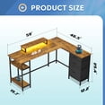 thumbnail image 5 of GALAXHERO L Shaped Gaming Desk with Drawers and Storage, L Shaped Desk with LED Lights, PC Desk with Monitor Stand, Corner Desk for Home Office (Rustic Brown, Power Outlets, 60 Inch), 5 of 7