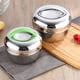 thumbnail image 4 of Inteprter Fiambrera aislada Contenedor de comida en forma de fruta de acero inoxidable Antiadherente Bento Redonda Mess Oficina Escuela al Cocina y Comedor 0.8 l/mango plateado, 4 of 6