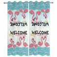 thumbnail image 4 of Outdoor Curtains for Patio Waterproof Pink Flamingo Indoor/Outdoor Curtain Tiebacks Hello Sunshine Beach Privacy Curtain Sun Block Grommet Drapes for Pergolas Gazebo Porch 2 Panel 54x108 Inch, 4 of 9