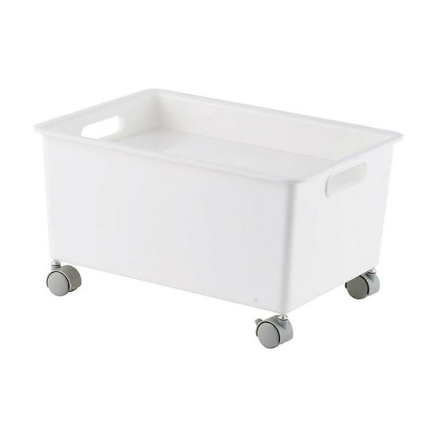 Storage Bin with Wheels Simple Style Smooth Box for Kitchen Pantry Cupboard