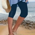 thumbnail image 5 of Women's Leggings Women Ladies' Casual Beach Hot Stamping Tight Leggings Yoga Cropped Pants,Blue Women's Legging XL, 5 of 6