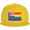 thumbnail image 2 of Pride Rainbow LGBT Flag of Puerto Rico Snapback Hats for Men Women Baseball Cap Adjustable Flat Bill Sun Hat, 2 of 8