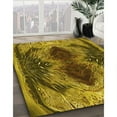 thumbnail image 3 of Ahgly Company Machine Washable Indoor Square Transitional Yellow Area Rugs, 4' Square, 3 of 7