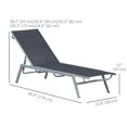 thumbnail image 3 of Outsunny Sun Lounger, Chaise Lounge with 5-Position Backrest, Black, 3 of 10