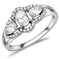thumbnail image 1 of Alamode DA103-9 Femmes Haute Poli Bague en Acier Inoxydable avec AAA Grade CZ en Clair - Taille 9, 1 of 1