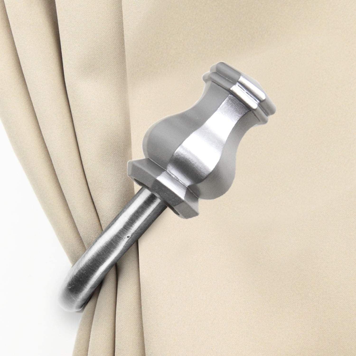 Central Design Products Steel Curtain Holdback, Silver