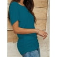 thumbnail image 3 of Women's Casual Short Sleeve Dolman Top Boat Neck T Shirts, 3 of 4