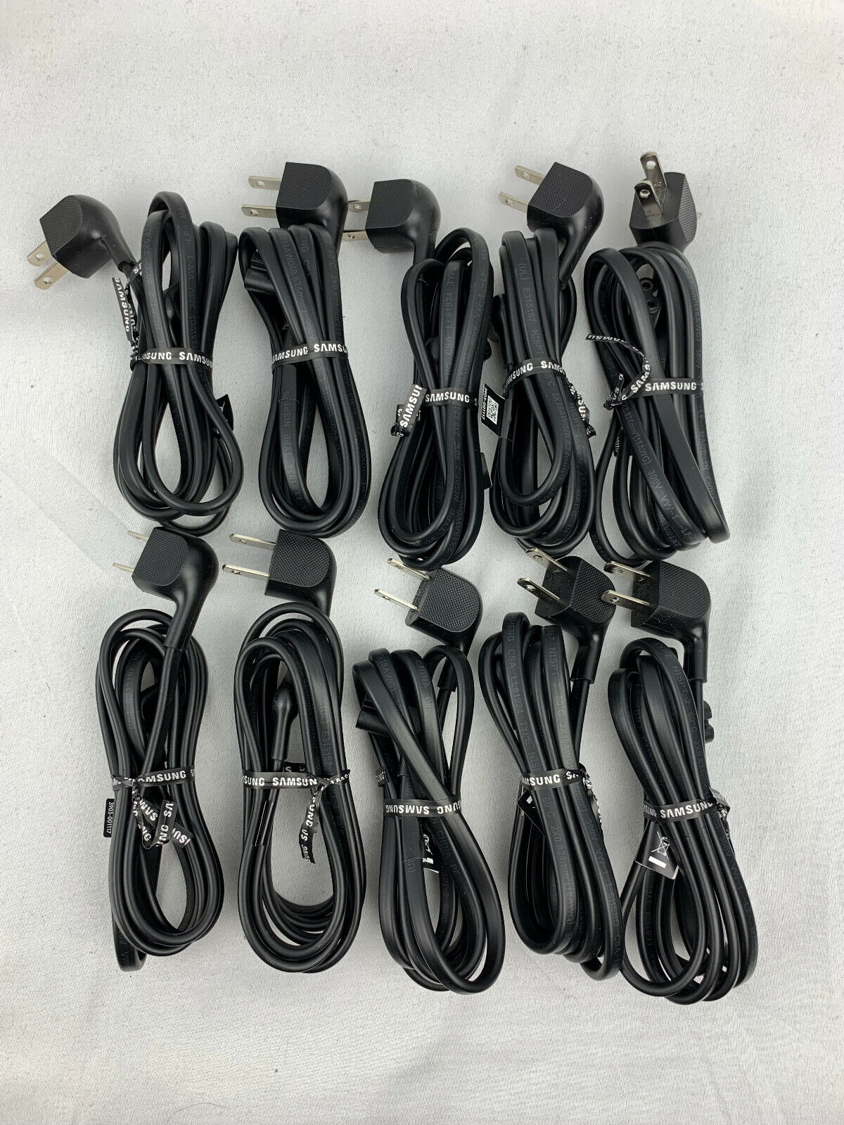 10 Pack 6FT TV AC Power Cord Samsung Angled 2 prong Figure 8 Right 90° degrees