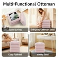 thumbnail image 6 of Korser Square Ottoman with Storage Set of 2,Upholstered Teddy Vanity Stool for Living Room,Bedroom,Pink, 6 of 6