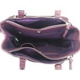 thumbnail image 6 of ZzFab Multi Zippers Fashion Locking Faux Leather Purse Tote Bag Purple, 6 of 6