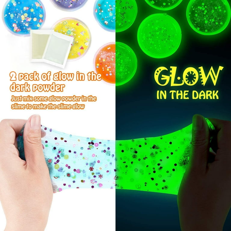 Original Stationery Mini Galaxy Slime Kit with Glow in The Dark Slime Powder to Make Glitter Slime & Galactic Slime Kit for Girls 10-12