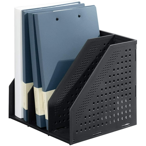 Collapsible Magazine File Holder Magazine Rack, 3 Vertical Compartments