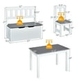 thumbnail image 3 of Costway 4 PCS Kids Wooden Activity Table & Chairs Set w/ Storage Bench Study Desk Grey, 3 of 10